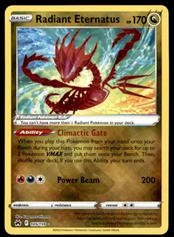Radiant Eternatus 105/159 Radiant Rare Crown Zenith Pokemon Holo Near Mint - Image 1