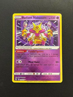 Radiant Alakazam 059/195 Radiant Rare Silver Tempest Pokemon Near Mint - Image 1