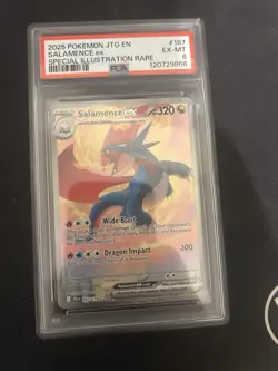 Pokemon TCG Journey Together Salamence ex Illustration Rare Holo PSA 6 187/159 - Image 1