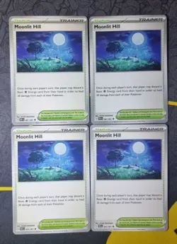 Pokemon Card Paldean Fates 081/091 Moonlit Hill ×4 Playset - Image 1