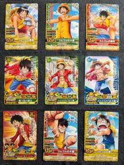One Piece Berry Match Card Luffy 9 Card Lot Vintage Bandai Data Carddass Japan - Image 1