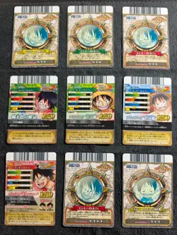One Piece Berry Match Card Luffy 9 Card Lot Vintage Bandai Data Carddass Japan - Image 2