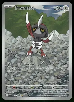 2025 Pawniard 142/086 Illustration Rare Holo NM Pokemon SV: Black Bolt - Image 1