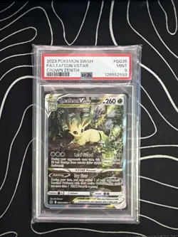 Pokemon 2023 Leafeon VSTAR GG35/GG70 Full Art Crown Zenith PSA 9 - Image 1
