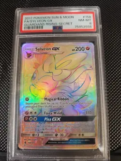 Pokemon Sylveon GX Guardians Rising Secret Rare #158 PSA 8 - Image 1