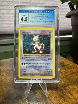 *SHADOWLESS* MEWTWO CGC 4.5 BASE SET 10/102 HOLO RARE Pokemon Card - Image 2