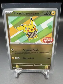 Pikachu Berkemeja Batik Promo 191/SV-P Holo Foil Green Pokemon Indonesia Journey - Image 1