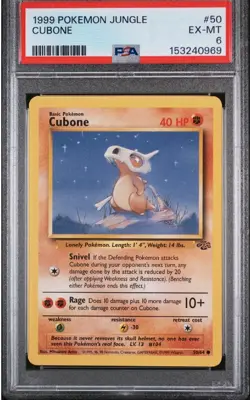1999 Pokemon Jungle Cubone #50/64 PSA 6 - Image 5