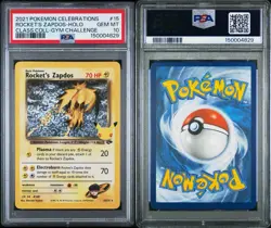 PSA 10 2021 ROCKET'S ZAPDOS Holo Pokemon Celebrations GYM 15/132 Gym - Image 3