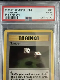 1999 Pokemon Fossil Gambler 1st Edition 60/62 PSA 9 - Image 2