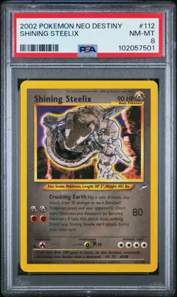 2002 POKEMON NEO DESTINY #112 SHINING STEELIX PSA 8 - Image 1