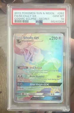 PSA 10 Pokemon Cosmic Eclipse Full Art Secret Rare Silvally GX 262/236 GEM MINT! - Image 1