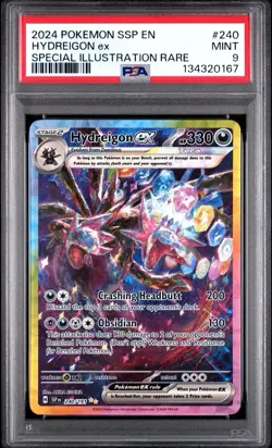 2024 Pokemon Surging Sparks Hydreigon #240 Special Illustration Rare PSA 9 Mint - Image 1