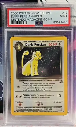 Pokemon Dark Persian 17 Wotc Black Star Promo PSA 9 - Image 1