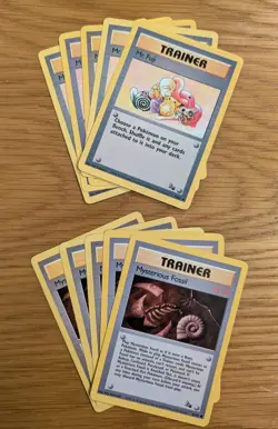 Mr Fuji 58/62 & Mysterious Fossil 62/62 - x5 - Pokemon TCG - 1999 - Trainer - Image 1