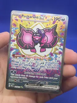 Pokemon Prismatic Evolutions Pecharunt ex 163/131 Special Illustration Rare NM - Image 2
