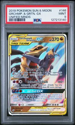 POKEMON UNIFIED MINDS GARCHOMP & GIRATINA GX #146 PSA 9 MINT #127213140 - Image 1