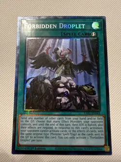 Yugioh Forbidden Droplet (PCR) RA01-EN064 1st Ed Prismatic Collector's Rare NM - Image 1