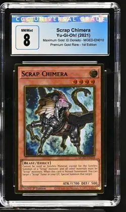 Yu-Gi-Oh! Scrap Chimera 2021 MGED-EN010 Premium Gold Rare 1st Ed CGC 8 - Image 2