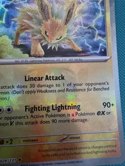 Jolteon - 029/131 Prismatic Evolutions (Pokemon) Master Ball Reverse Holo - Image 2