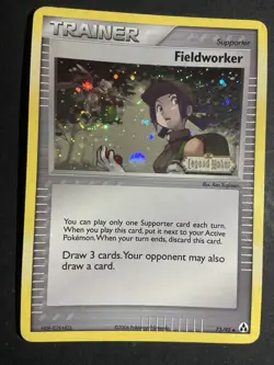 Pokemon Mew Fieldworker Reverse Holo EX Legend Maker 73/92 Card Stamped - Image 1