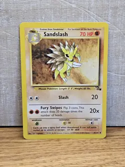 Sandslash 41/62 Fossil Non-Holo Pokemon Card TCG - Image 1