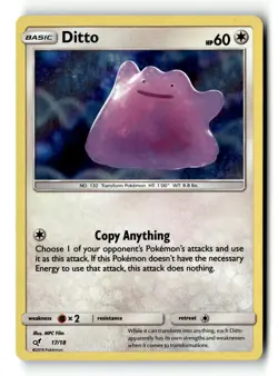 Pokemon Card Ditto LP Detective Pikachu Holo Rare 17/18 - Image 1