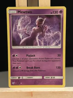 Pokemon TCG Mewtwo Detective Pikachu 12/18 Holo Rare - Image 1