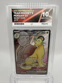 Pokemon TCG Team Rocket's Persian EX 219/182 SR Destined Rivals Ace Gem Mint 10 - Image 1