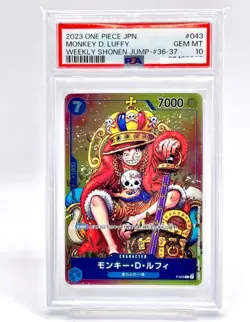 PSA10 Monkey D Luffy GM WEEKLY SHONEN JUMP P-043 PROMO ONE PIECE Card Japanese - Image 1