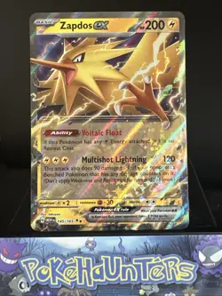 Pokemon Card Zapdos ex 145/165 Scarlet & Violet 151 MEW EN Double Rare NM - Image 1