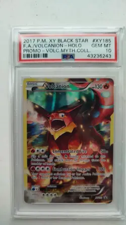 Pokemon Card Volcanion Mythical Coll. Full Art Promo XY185 PSA 10 Gem Mint - Image 1