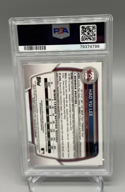 2023 Bowman 1st Hao Yu Lee Chrome Auto Yellow /75 Rookie PSA 10 - Tigers - Image 2