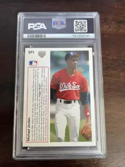 1991 Upper Deck #SP1 Michael Jordan Chicago White Sox SP PSA 9 Mint - Image 2