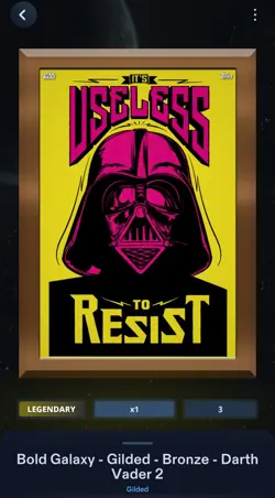 Star Wars Card Trader - 2018 Bold Galaxy - Darth Vader Bronze Gilded 3cc - Image 1
