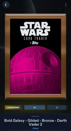 Star Wars Card Trader - 2018 Bold Galaxy - Darth Vader Bronze Gilded 3cc - Image 2