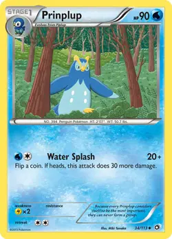 Prinplup 34/113 Legendary Treasures Pokemon Card - NM - Image 1