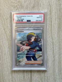 Carmine 204/167 PSA 10 Ultra Rare Pokemon Card Twilight Masquerade Full Art - Image 1