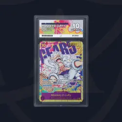 Monkey D. Luffy One Piece English Alt Art OP05-119 SEC Gear 5 ACE GEM MINT 10 - Image 4