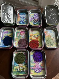 8 Empty Pokemon Prismatic Evolutions Mini Tins - Image 2