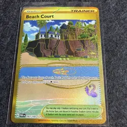 BEACH COURT 263/182 2023 Pokemon TCG Paradox Rift TRAINER GOLD HOLO HYPER RARE - Image 1