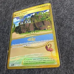 BEACH COURT 263/182 2023 Pokemon TCG Paradox Rift TRAINER GOLD HOLO HYPER RARE - Image 2