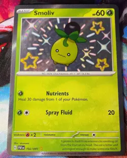2024 Pokemon Paldean Fates Smoliv #102/091 - Image 1