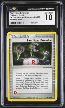 CGC 10 Pow! Hand Extension Team Rocket Returns 85/109 Holo STAMPED Pokemon - Image 1