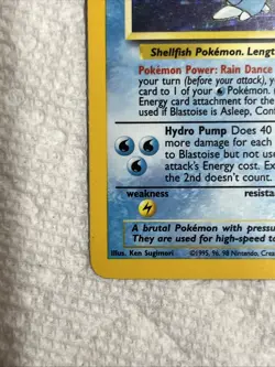 1999 Pokemon Blastoise Holo Base Set 2/102 Free Shipping - Image 3