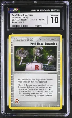CGC 10 Pow! Hand Extension Team Rocket Returns 85/109 Holo STAMPED Pokemon - Image 1