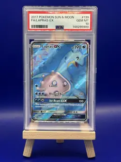 PSA 10 GEM MINT Lapras GX Sun & Moon Full Art Holo 2017 Pokemon 139/149 - Image 1