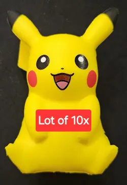Pokemon Pikachu 10x Lot 3 Inch Stress Ball Squeeze Foam Mini Toy New Unused 2023 - Image 1