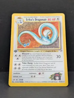 Erika's Dragonair 004/132 Gym Heroes Holo Rare WOTC Pokemon TCG Nintendo MP+ - Image 3