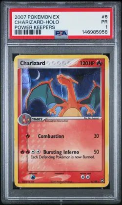 2007 POKEMON EX POWER KEEPERS #6 CHARIZARD-HOLO PSA 1 - Image 1